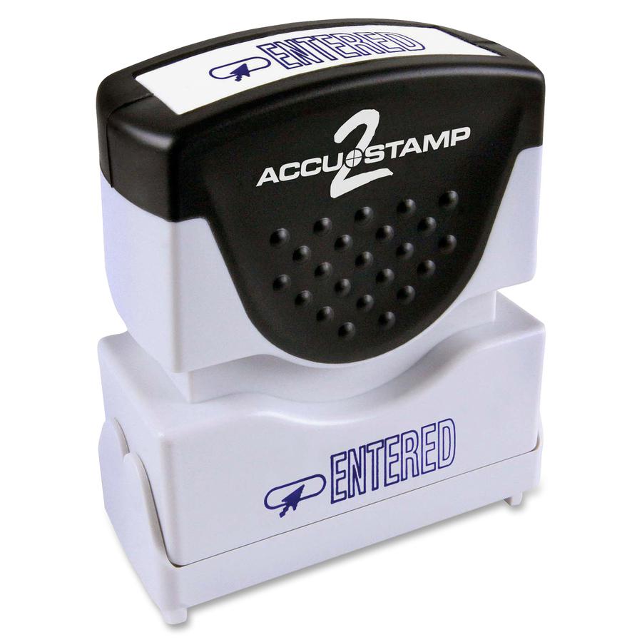 COSCO Shutter Stamp - Message Stamp - "ENTERED" - 0.50" Impression Width - 20000 Impression(s) - Blue - Rubber, Plastic - 1 Each. Picture 5