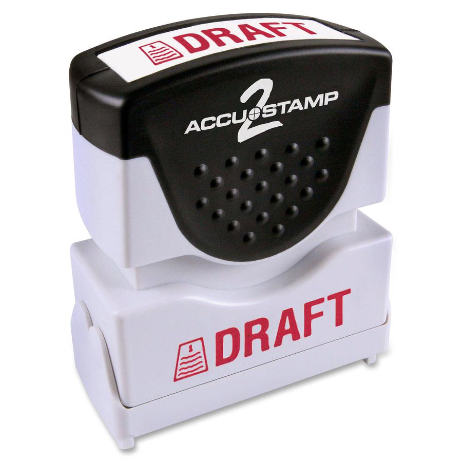 COSCO Shutter Stamp - Message Stamp - "DRAFT" - 0.50" Impression Width - 20000 Impression(s) - Red - Rubber, Plastic - 1 Each. Picture 3