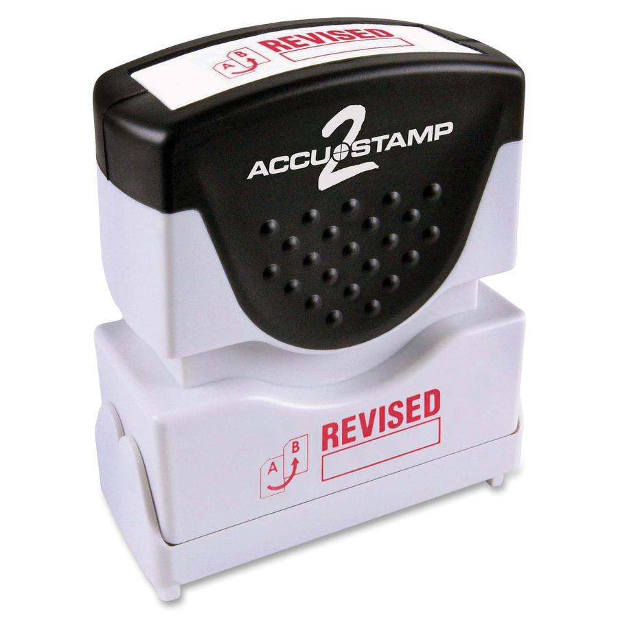 COSCO Shutter Stamp - Message Stamp - "REVISED" - 0.50" Impression Width - 20000 Impression(s) - Red - Rubber, Plastic - 1 Each. Picture 3