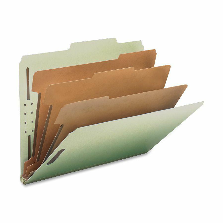 Nature Saver 2/5 Tab Cut Letter Recycled Classification Folder - 8 1/2" x 11" - 3" Expansion - Prong K Style Fastener - 2" Fastener Capacity, 1" Fastener Capacity for Divider - 3 Divider(s) - Tyvek, F. Picture 2