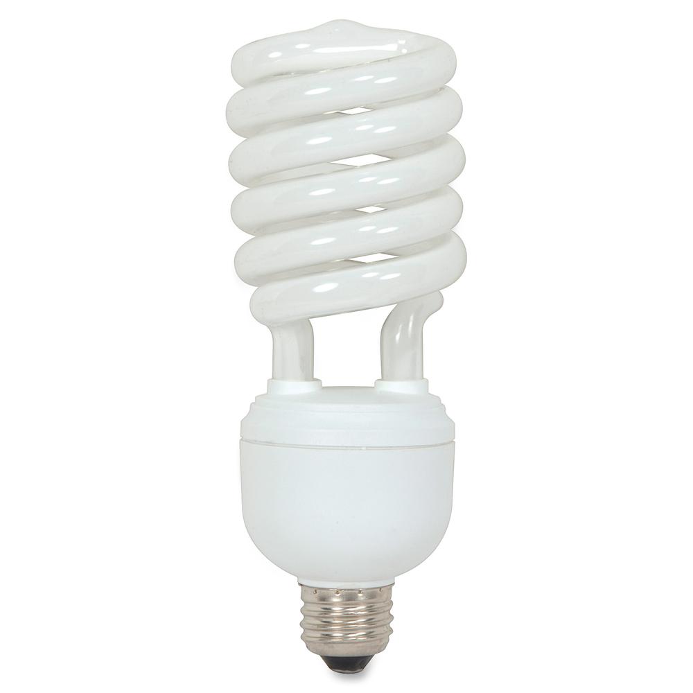 Satco 40-watt T4 Spiral CFL Bulb - 40 W - 150 W Incandescent Equivalent Wattage - 120 V AC - 2600 lm - Spiral - T4 Size - Cool White Light Color - E26 Base - 10000 Hour - 6920.3&deg;F (3826.8&deg;C) C. Picture 2