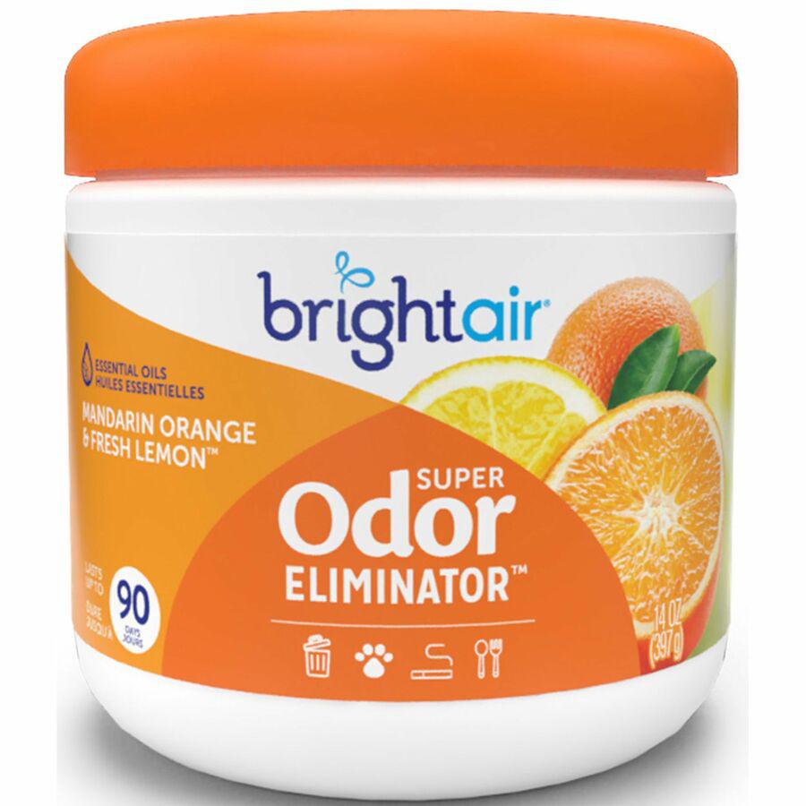 Bright Air Super Odor Eliminator Air Freshener - 14 oz - Mandarin Orange, Fresh Lemon - 60 Day - 1 Each. Picture 10