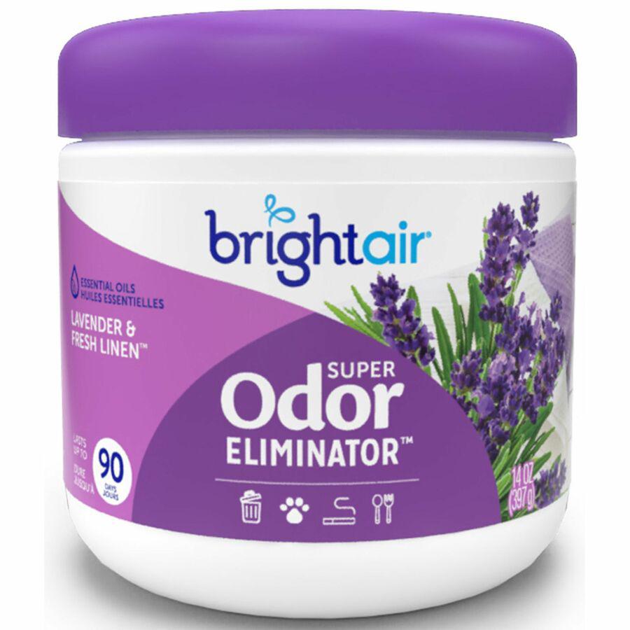 Bright Air Super Odor Eliminator Air Freshener - 14 oz - Lavender, Fresh Linen - 60 Day - 1 Each. Picture 2