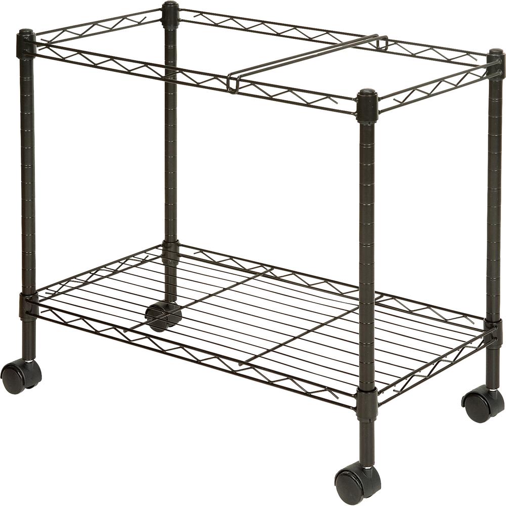 Lorell Mobile File Cart - 4 Casters - Steel - x 12.9" Width x 25.8" Depth x 20.5" Height - Black - 1 Each. Picture 4