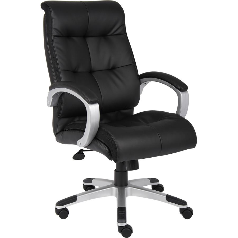 Lorell Executive Chair - Black Leather Seat - 5-star Base - Black - 1 Each. Picture 6