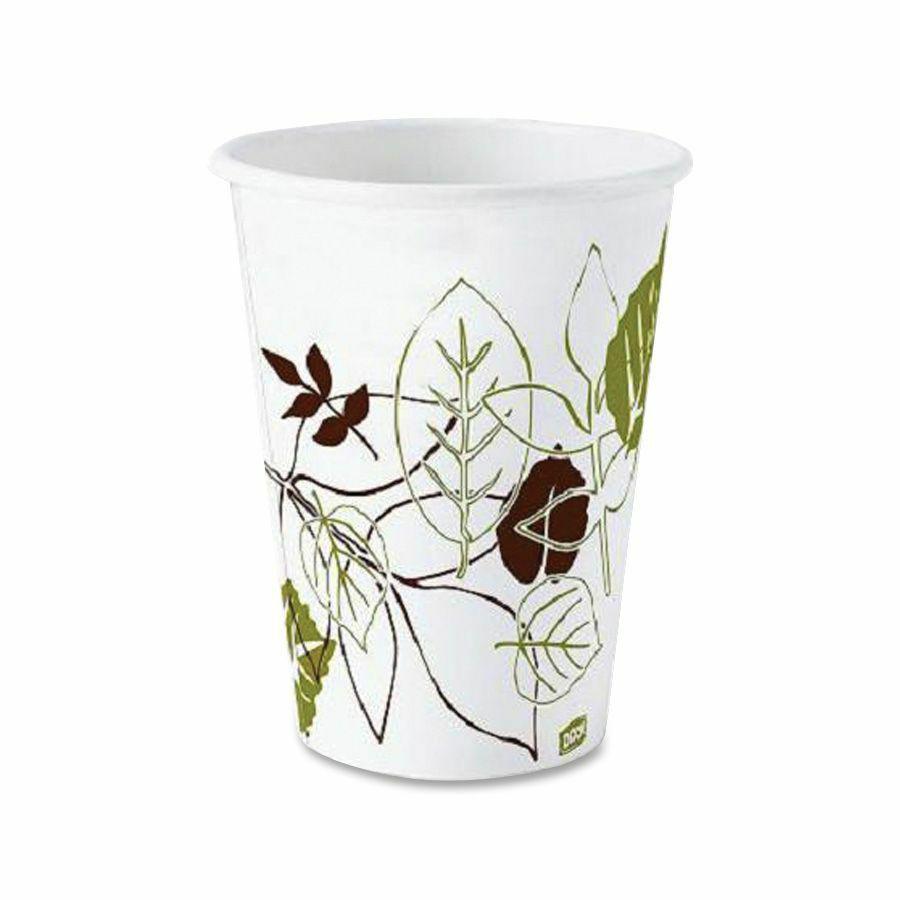 Dixie Pathways 8 oz Paper Hot Cups By GP Pro - 50 / Pack - 20 / Carton - White - Paper - Hot Drink. Picture 3