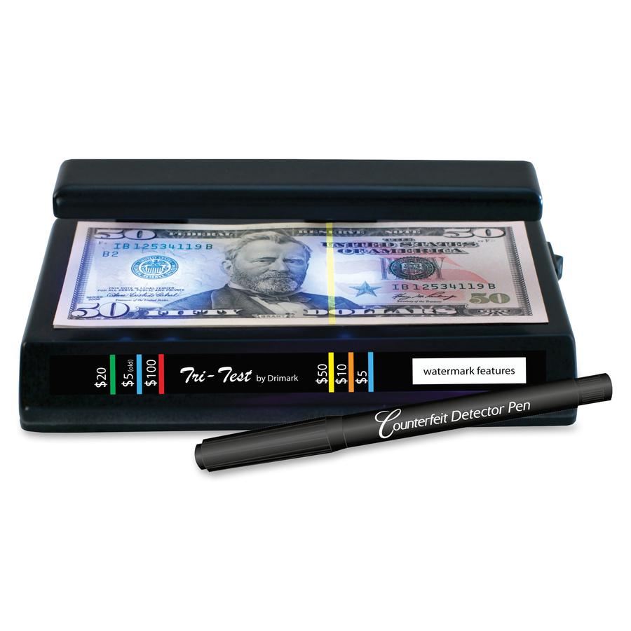 Dri Mark Tri Test Counterfeit Detector - Ultraviolet, Watermark - Black - 1 / Box. Picture 2