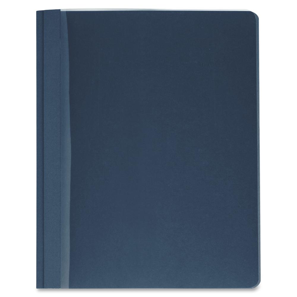 Business Source Letter Report Cover - 8 1/2" x 11" - 100 Sheet Capacity - 3 x Prong Fastener(s) - Clear, Dark Blue - 25 / Box. Picture 2