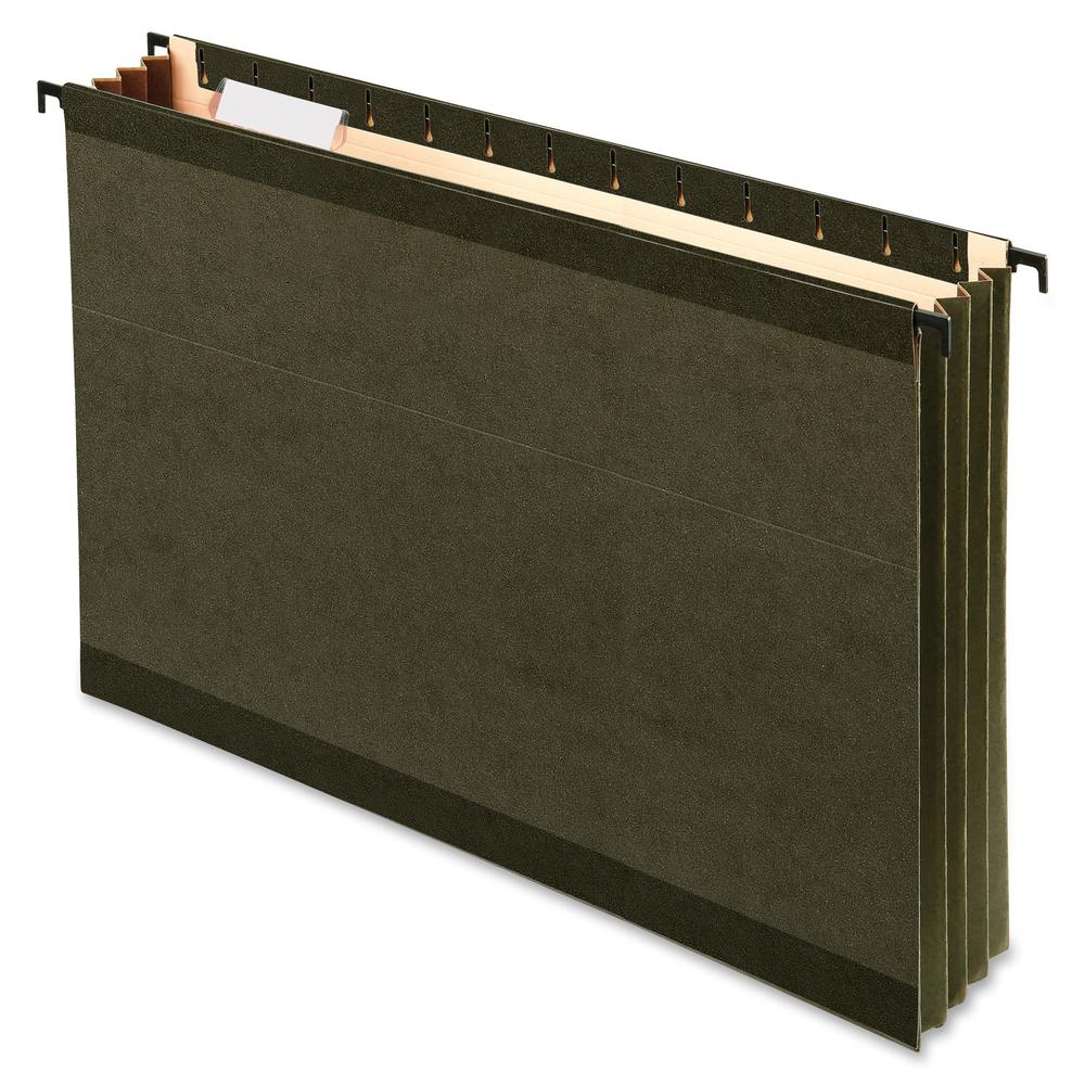 Pendaflex SureHook 09213 Legal Recycled Hanging Folder - 3 1/2" Folder Capacity - 8 1/2" x 14" - 3 1/2" Expansion - Poly - Standard Green - 10% Recycled - 4 / Pack. Picture 2