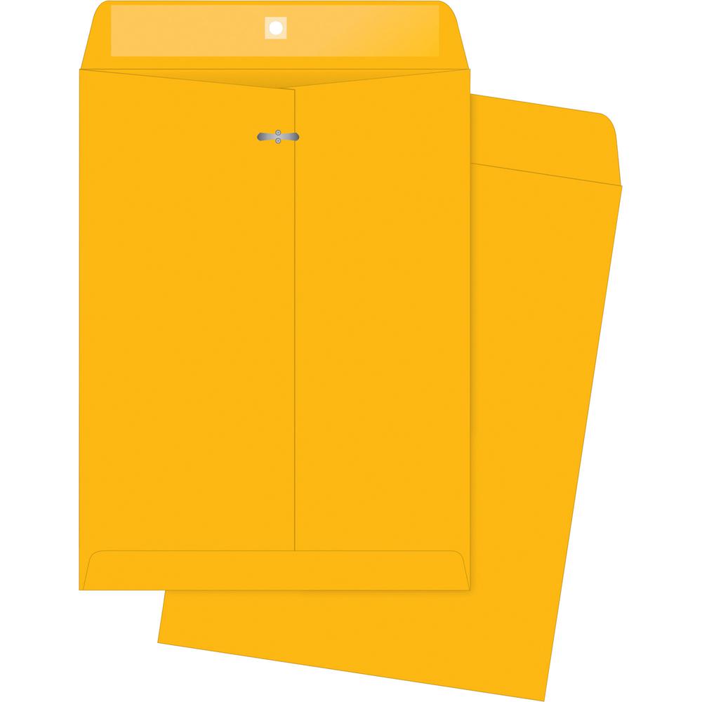 Business Source 32 lb Kraft Clasp Envelopes - Clasp - #97 - 10" Width x 13" Length - 32 lb - Clasp - Kraft - 100 / Box - Brown Kraft. Picture 2