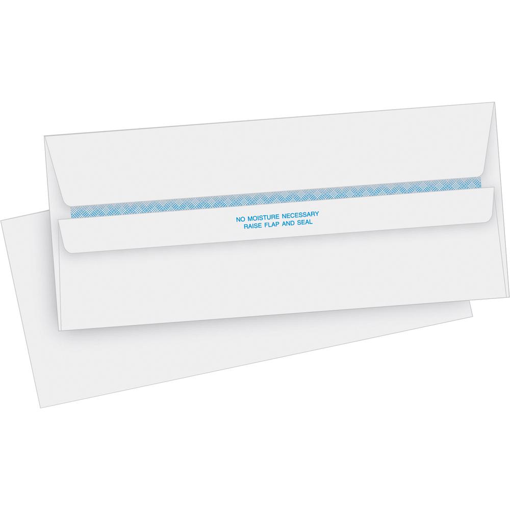Business Source Regular Security Invoice Envelopes - Business - #10 - 4 1/8" Width x 9 1/2" Length - 24 lb - Self-sealing - 500 / Box - White. Picture 2