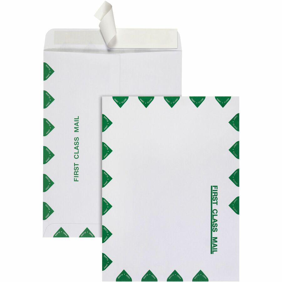 Quality Park First-Class Catalog Envelopes - Catalog - 9" Width x 12" Length - 28 lb - Peel & Seal - 100 / Box - White. Picture 4