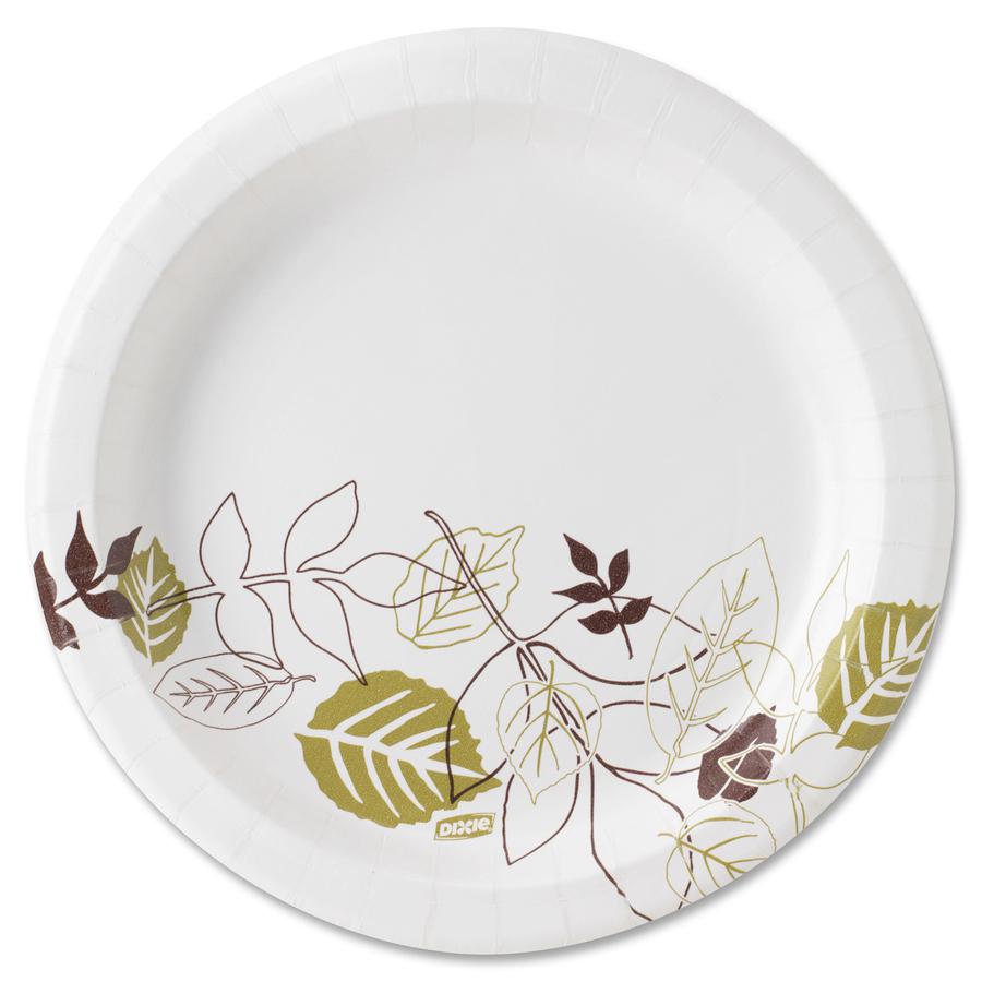 Dixie Pathways 9" Medium-weight Paper Plates by GP Pro - 125 / Pack - 8.5" Diameter - White - Paper Body - 8 / Carton. Picture 5