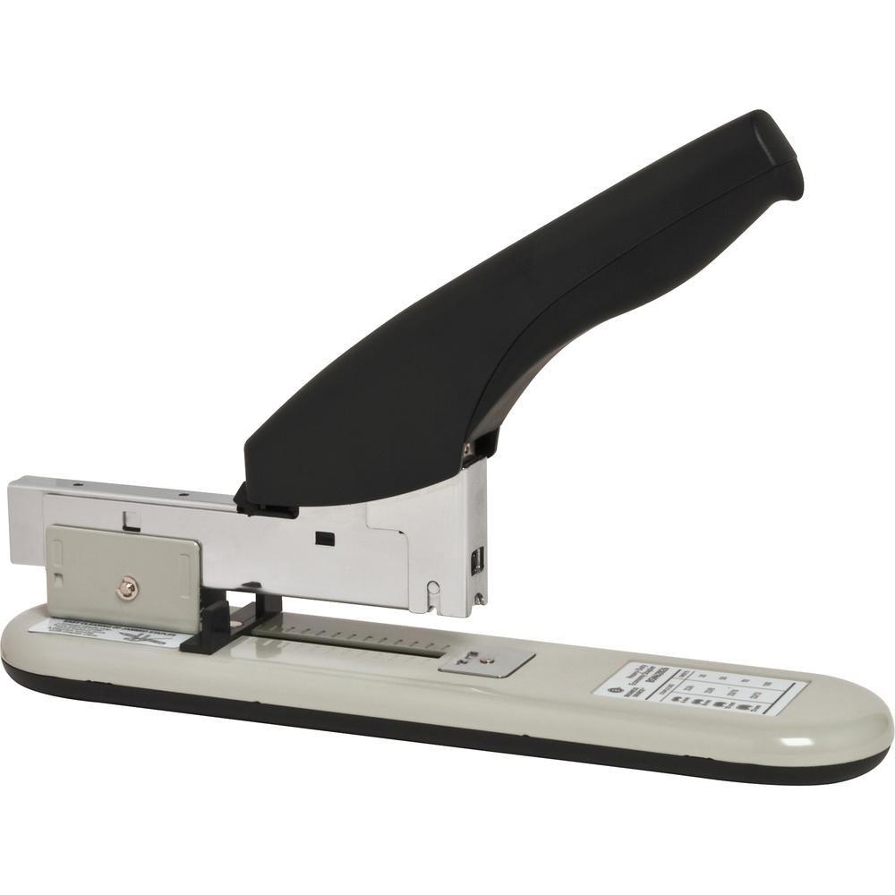 Business Source Economy Heavy-duty Stapler - 100 Sheets Capacity - 1/2" Staple Size - 1 Each - Black, Putty. Picture 10
