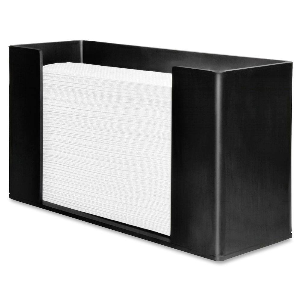 Genuine Joe Folded Paper Towel Dispenser - C Fold, Multifold Dispenser - 6.8" Height x 11.5" Width x 4.1" Depth - Acrylic - Black - Wall Mountable - 1 Each. Picture 3