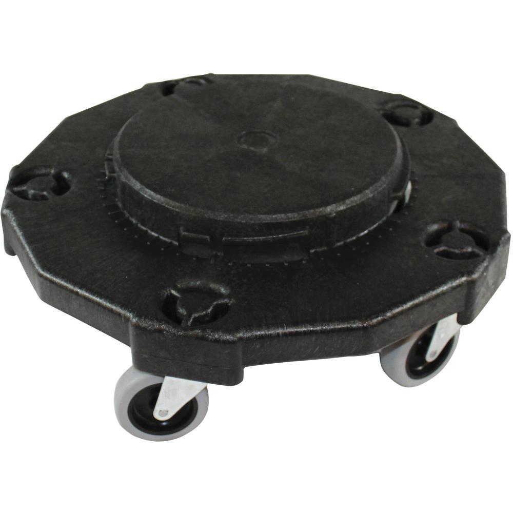 Genuine Joe Round Dolly - 5 Casters - 3" Caster Size - Resin - Black - 1 Each. Picture 2