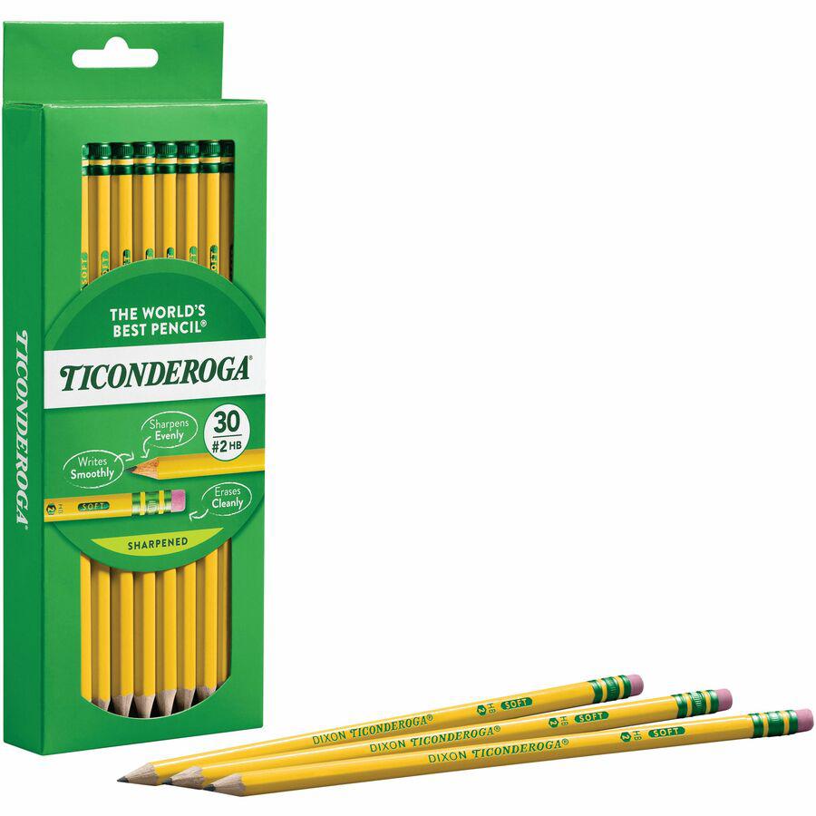 Ticonderoga Pre-Sharpened No. 2 Pencils - #2 Lead - Yellow Barrel - 30 / Box. Picture 7