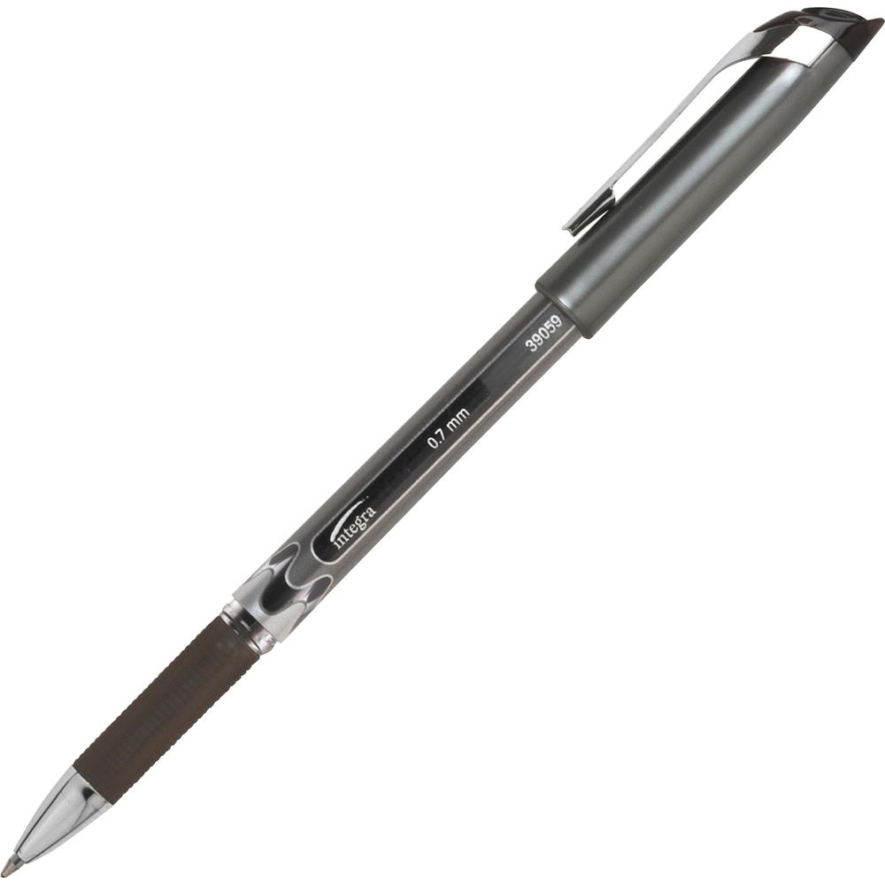 Integra .7mm Premium Gel Ink Stick Pens - 0.7 mm Pen Point Size - Black Gel-based Ink - Metal Tip - 1 Dozen. Picture 2