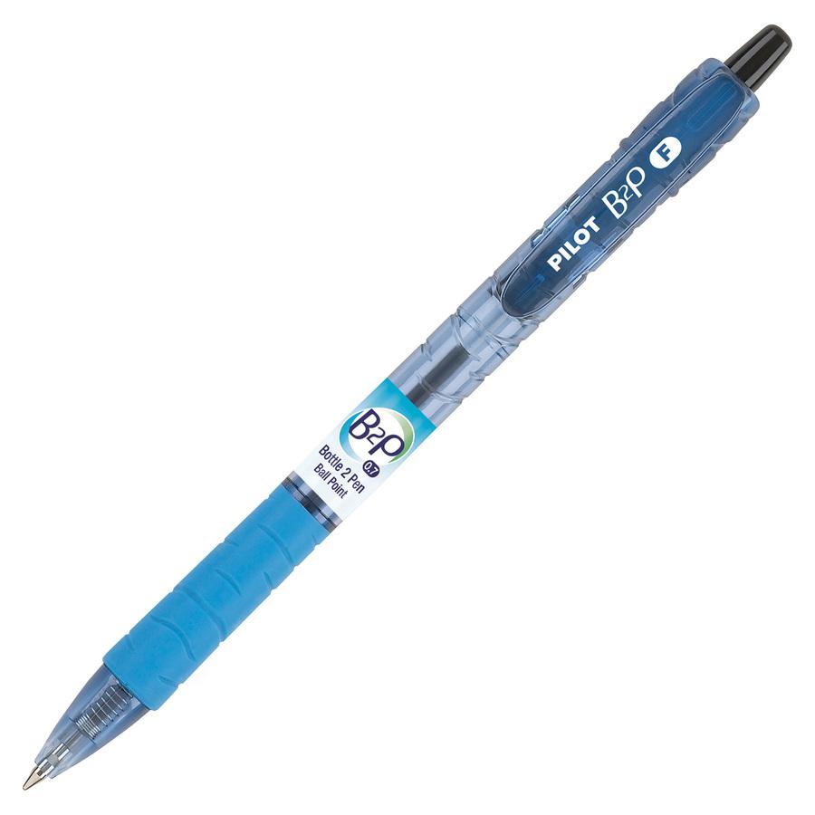Pilot Bottle to Pen (B2P) B2P Recycled Retractable Ballpoint Pens - Fine Pen Point - 0.7 mm Pen Point Size - Refillable - Retractable - Black Gel-based Ink - Plastic Barrel - 1 Dozen. Picture 3