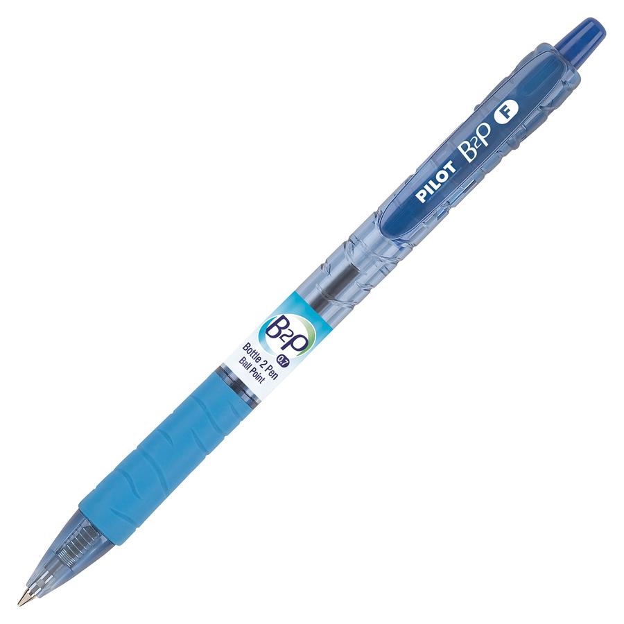 Pilot Bottle to Pen (B2P) B2P Recycled Retractable Ballpoint Pens - Fine Pen Point - 0.7 mm Pen Point Size - Refillable - Retractable - Blue Gel-based Ink - Plastic Barrel - 1 Dozen. Picture 3