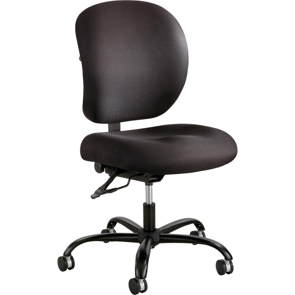 Safco Alday 24/7 Task Chair - Black Polyester Seat - Plastic Back - 5-star Base - Black - Nylon - 1 Each. Picture 3