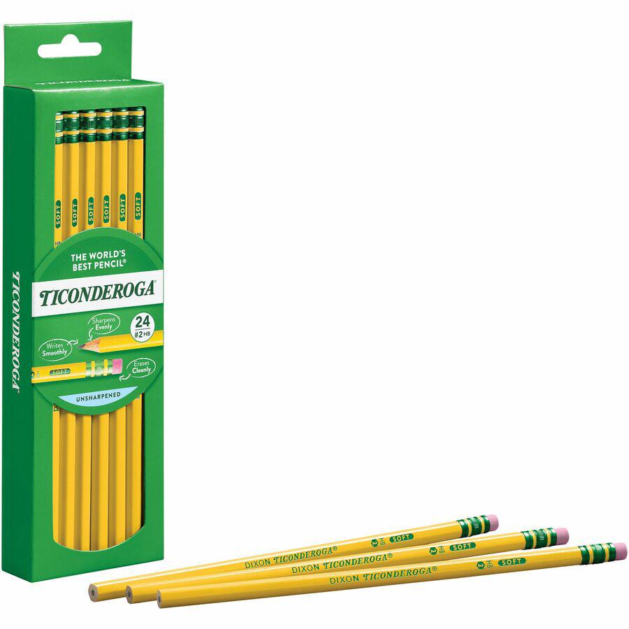 Ticonderoga Wood-Cased Pencils - 2HB Lead - Yellow Barrel - 24 / Box. Picture 7