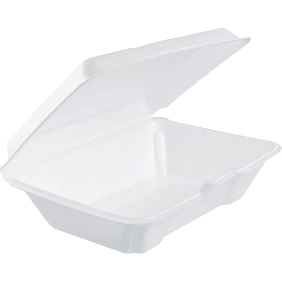 Dart Insulated Foam Hinged Lid Containers - Transporting - Polystyrene, Foam Body - 200 / Carton. Picture 2