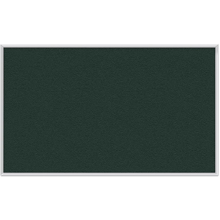 Ghent Vinyl Bulletin Board with Aluminum Frame - 48" Height x 96" Width - Ebony Vinyl, Fabric Surface - Durable, Laminated, Textured Surface, Washable, Customizable - Satin Anodized Aluminum Frame - 1. Picture 2