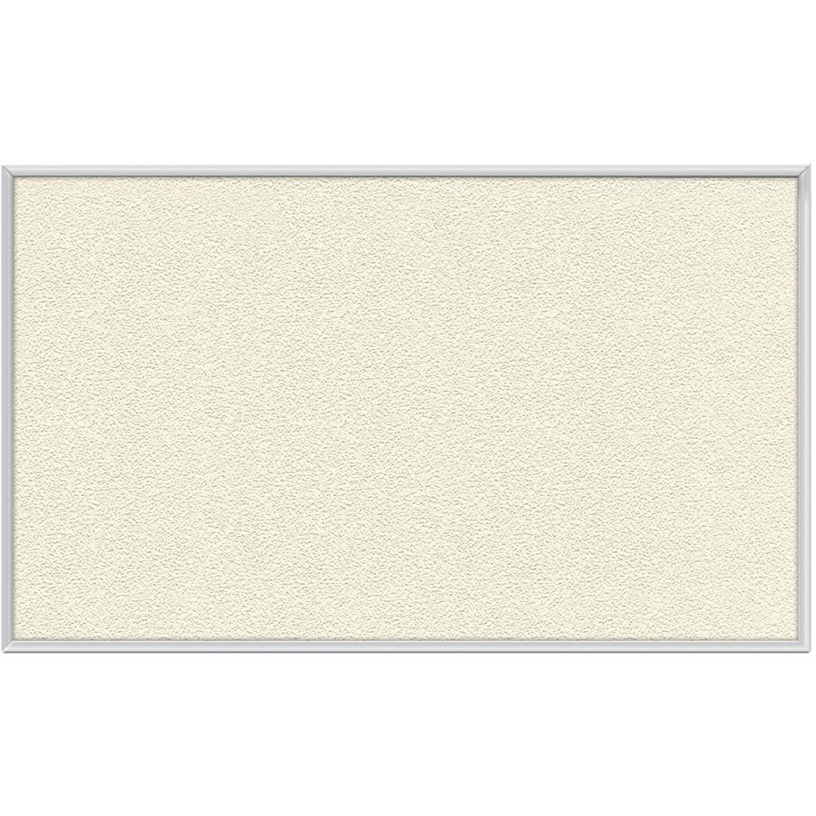 Ghent Vinyl Bulletin Board with Aluminum Frame - 48" Height x 72" Width - Ivory Vinyl Surface - Durable, Laminated, Textured Surface, Washable, Customizable - Satin Anodized Aluminum Frame - 1 Each. Picture 3