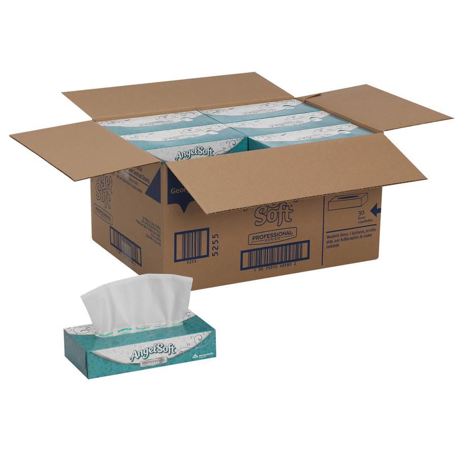 Angel Soft Professional Series Premium Facial Tissue - 2 Ply - 8.85" x 7.65" - White - Fiber - 100 Per Box - 30 / Carton. Picture 4