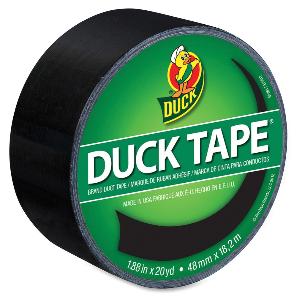 Duck Brand Brand Color Duct Tape - 20 yd Length x 1.88" Width - For Repairing, Color Coding - 1 / Roll - Black. Picture 2