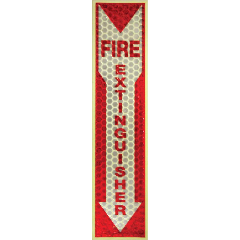 Miller's Creek Luminous Fire Extinguisher Sign - 1 Each - English - Fire Extinguisher Print/Message - 4" Width x 16.8" Height x 1" Depth - Rectangular Shape - Red Print/Message Color - Reflective, Fle. Picture 2