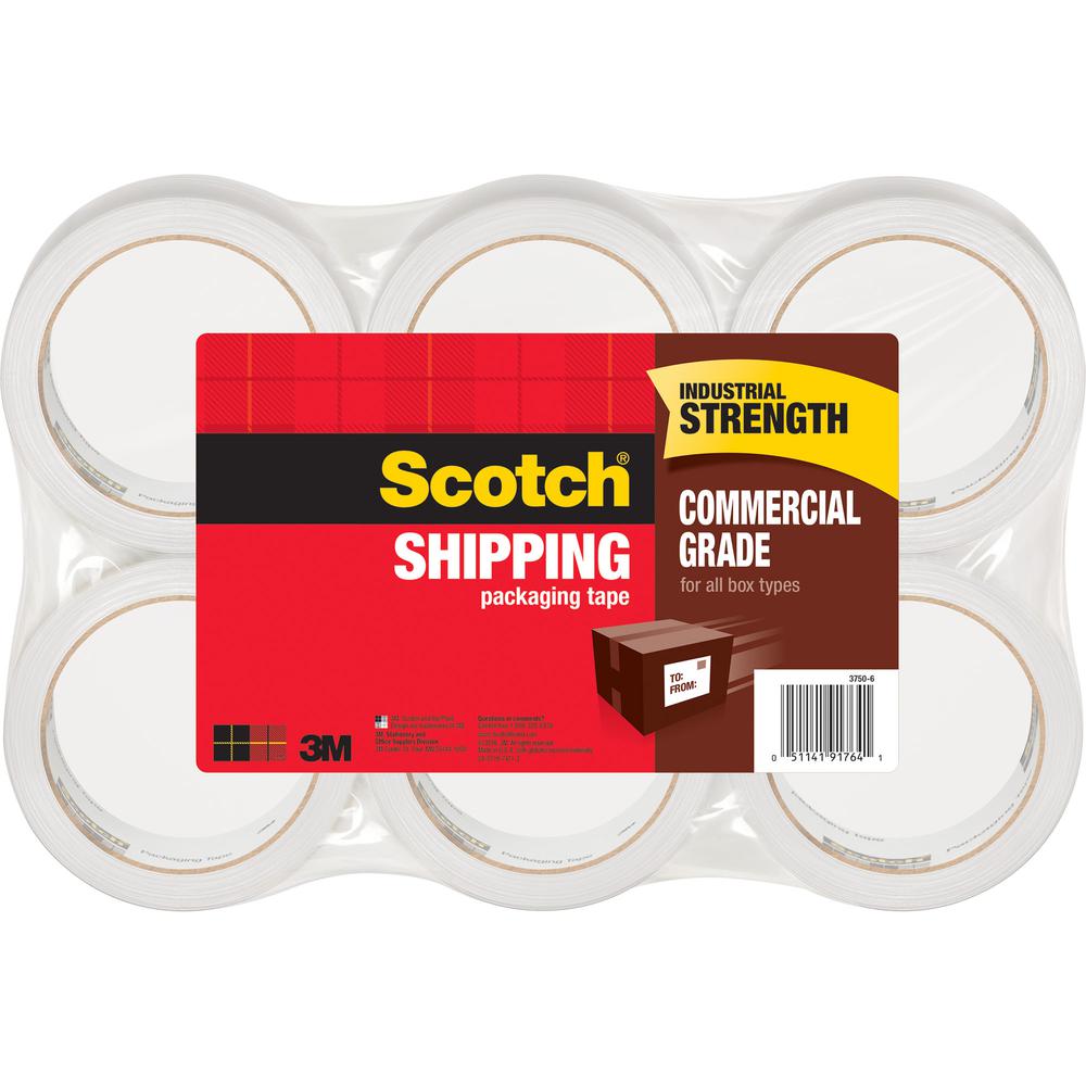 Scotch Commercial-Grade Shipping/Packaging Tape - 54.60 yd Length x 1.88" Width - 3.1 mil Thickness - 3" Core - Synthetic Rubber Resin - 2 mil - Polypropylene Backing - Moisture Resistant, Split Resis. Picture 2
