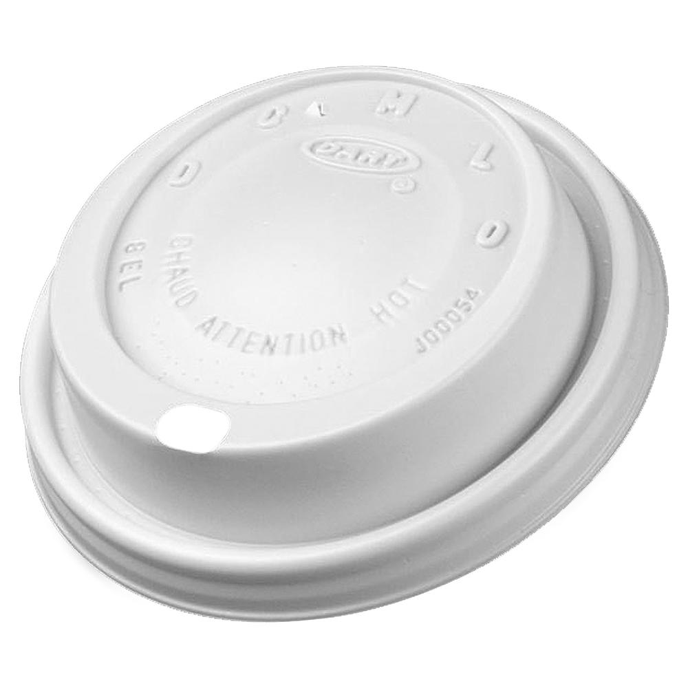 Dart 8 oz. Foam Cup Lids - Round - Plastic - 100 / Bag - 100 Per Bag - White. Picture 2