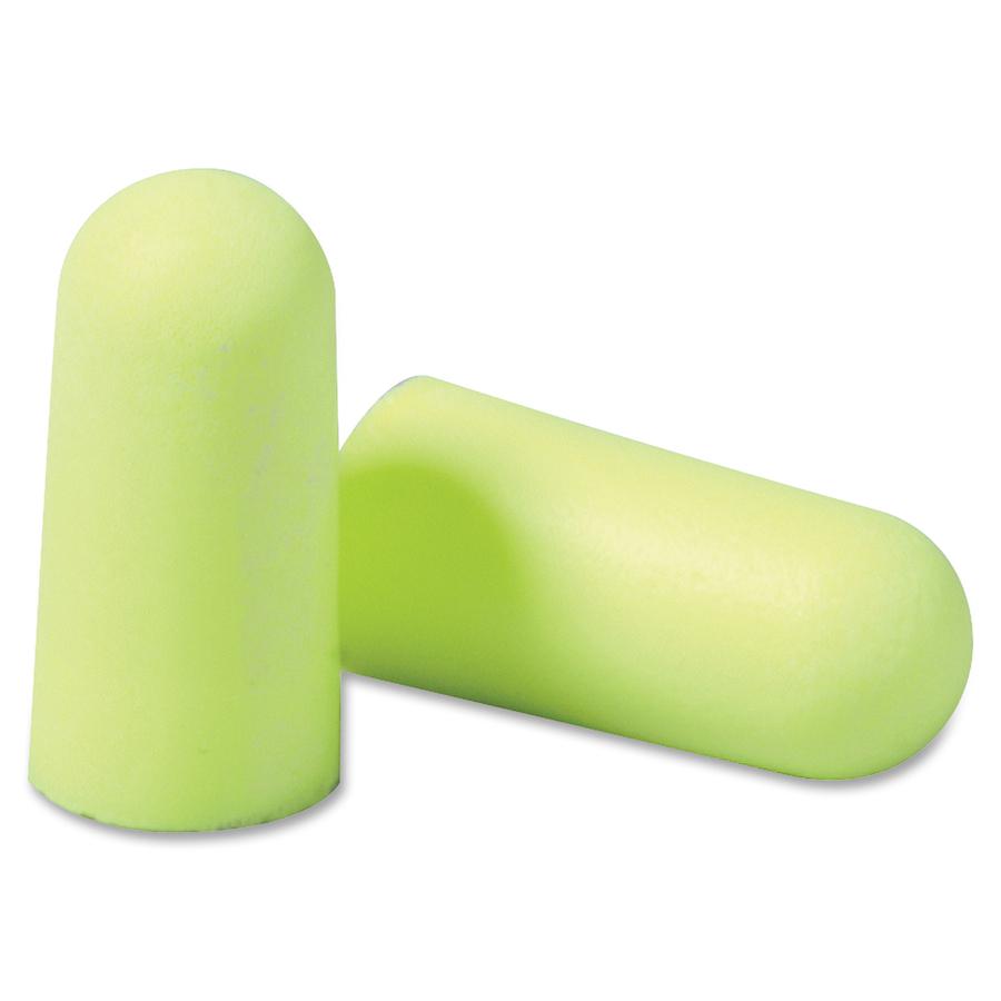 E-A-R soft Neons Uncorded Earplugs - Noise Protection - Foam, Polyurethane - Neon Yellow - Comfortable, Uncorded, Disposable - 1 / Box. Picture 2