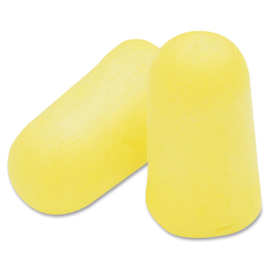 E-A-R TaperFit Uncorded Earplugs - Noise Protection - Polyurethane Foam - Yellow - Comfortable, Disposable, Uncorded, Noise Reduction - 200 / Box. Picture 2