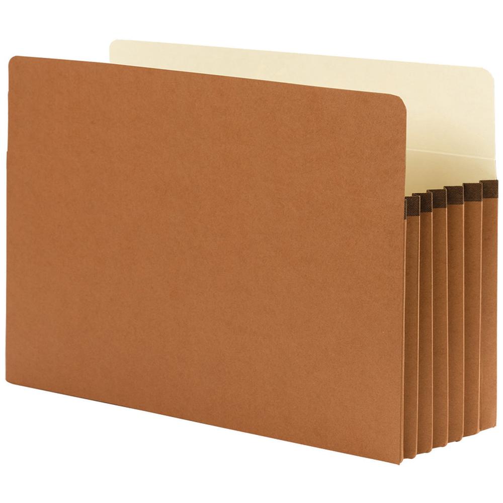Smead Straight Tab Cut Legal Recycled File Pocket - 9 1/2" x 14 5/8" - 5 1/4" Expansion - Redrope, Manila - 100% Recycled - 10 / Box. Picture 2