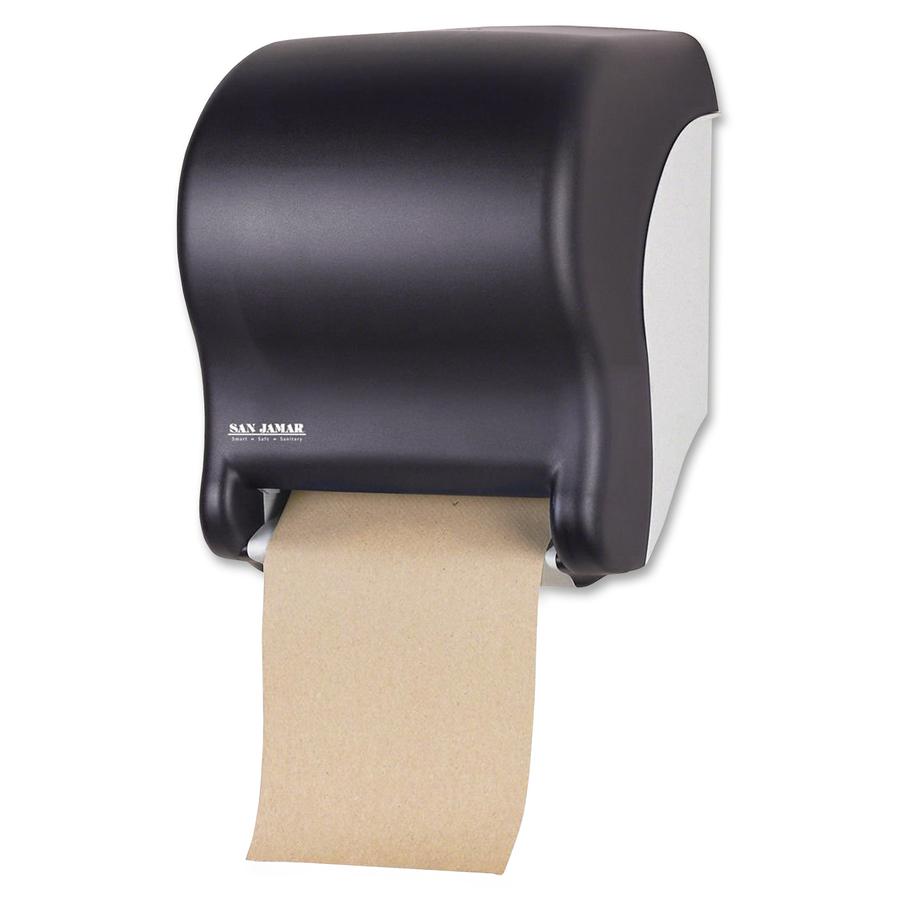 San Jamar Tear-N-Dry Essence Towel Dispenser - Roll Dispenser - 1 x Roll - 14.4" Height x 11.7" Width x 9.1" Depth - Plastic - Black - Touch-free, Durable, Impact Resistant - 1 Each. Picture 2
