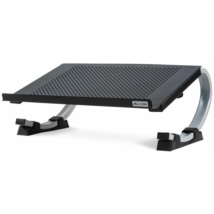 Allsop Redmond Adjustable Laptop Stand, Fits up to 17-inch Laptop - (30498) - Up to 17" Screen Support - 40 lb Load Capacity - 5" Height x 14.7" Width x 11.5" Depth - Desktop - Steel - Black, Silver. Picture 2