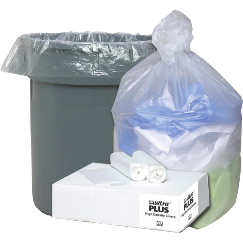 Berry Ultra Plus Trash Can Liners - Small Size - 16 gal Capacity - 24" Width x 31" Length - 0.31 mil (8 Micron) Thickness - High Density - Natural - Resin - 200/Carton - Industrial Trash, Office Waste. Picture 2