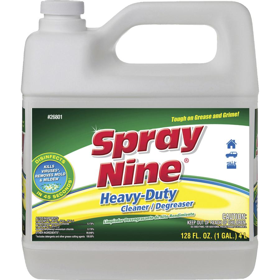 Spray Nine Heavy-Duty Cleaner/Degreaser w/Disinfectant - Liquid - 128 fl oz (4 quart) - 1 Each - Clear. Picture 4