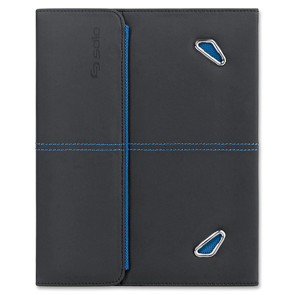 Solo Tech Carrying Case Apple iPad Tablet - Black, Blue - Vinyl - 8.3" Height x 9.8" Width x 1.2" Depth - 1 Pack. Picture 2