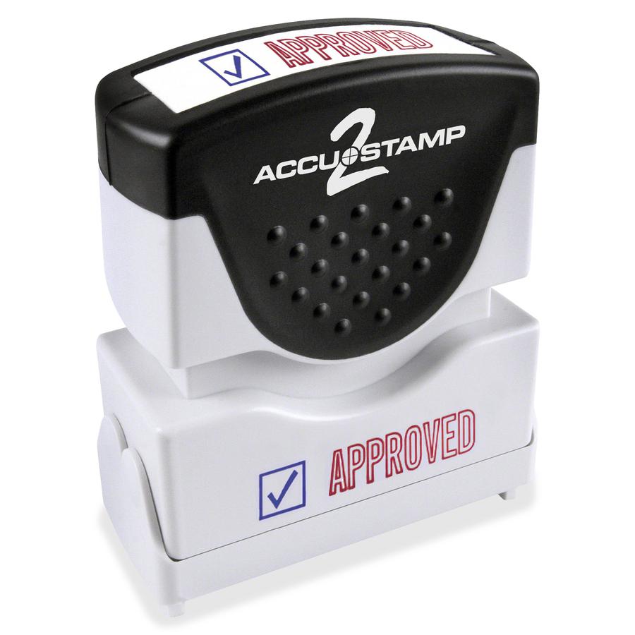 Consolidated Stamp 2-color APPROVED Message Stamp - Message Stamp - "APPROVED" - Red, Blue - Rubber - 1 Each. Picture 2