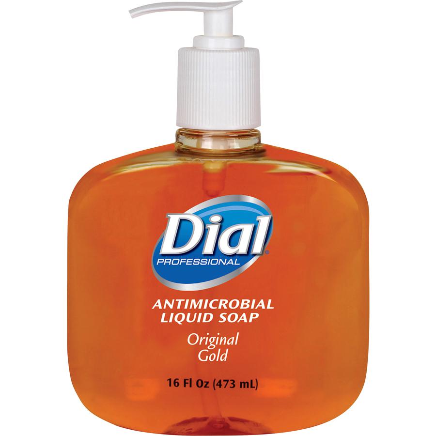 Dial Gold Antibacterial Liquid Hand Soap - 16 fl oz (473.2 mL) - Pump Bottle Dispenser - Kill Germs - Hand, Skin - Moisturizing - Antibacterial - Gold - 12 / Carton. Picture 2