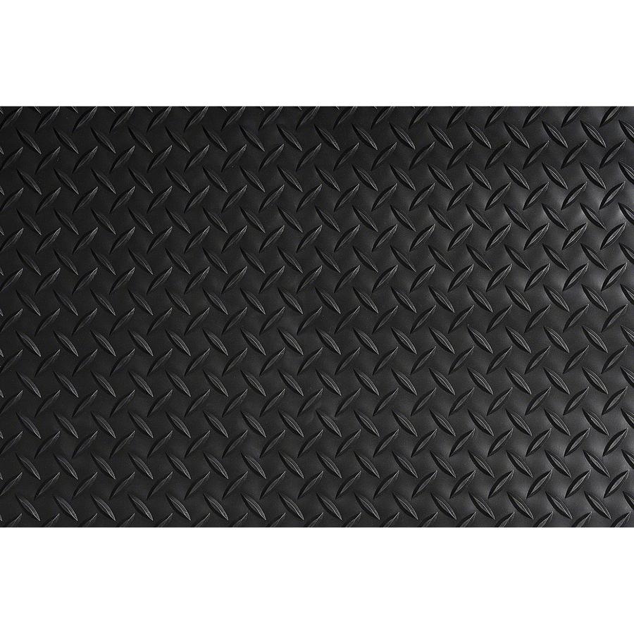 Crown Mats Industrial Deck Plate Anti-fatigue Mat - Industry, Indoor - 60" Length x 36" Width x 0.563" Thickness - Rectangular - Diamond Pattern Texture - Vinyl, PVC Foam - Black - 1Each. Picture 2