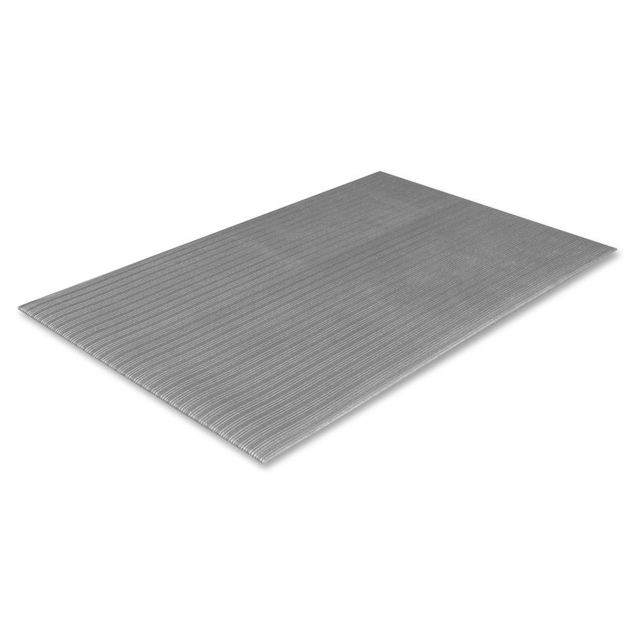 Crown Mats Tuff-Spun Foot-Lover Mat - Service Counter, Mailroom, Cashier's Station, Warehouse, Cement Floor - 60" Length x 36" Width x 0.38" Thickness - Rectangle - Vinyl, PVC Sponge - Gray. Picture 2