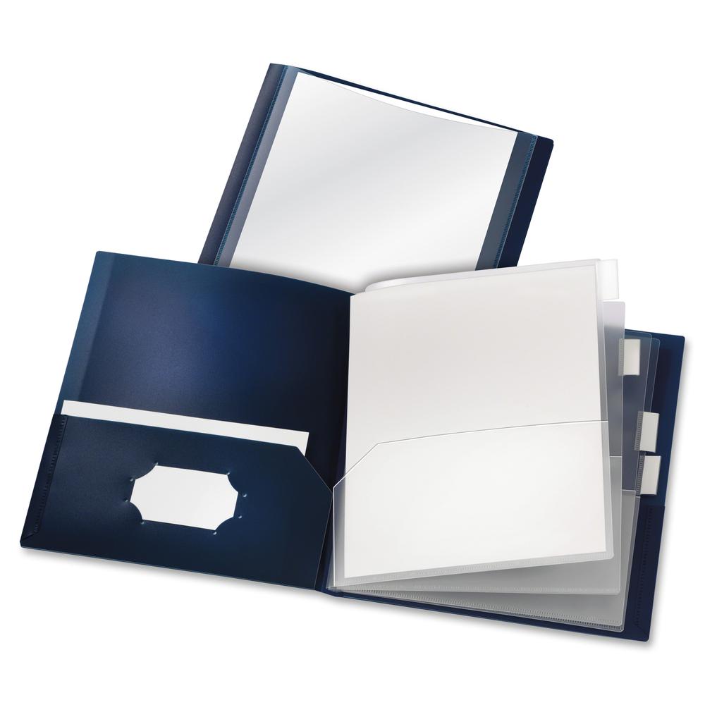 Cardinal Reportpro Letter Pocket Folder - 1" Folder Capacity - 8 1/2" x 11" - 200 Sheet Capacity - 10 Pocket(s) - 2 Divider(s) - Polypropylene - Black, Dark Blue, Dark Red, Green - 1 Each. Picture 4