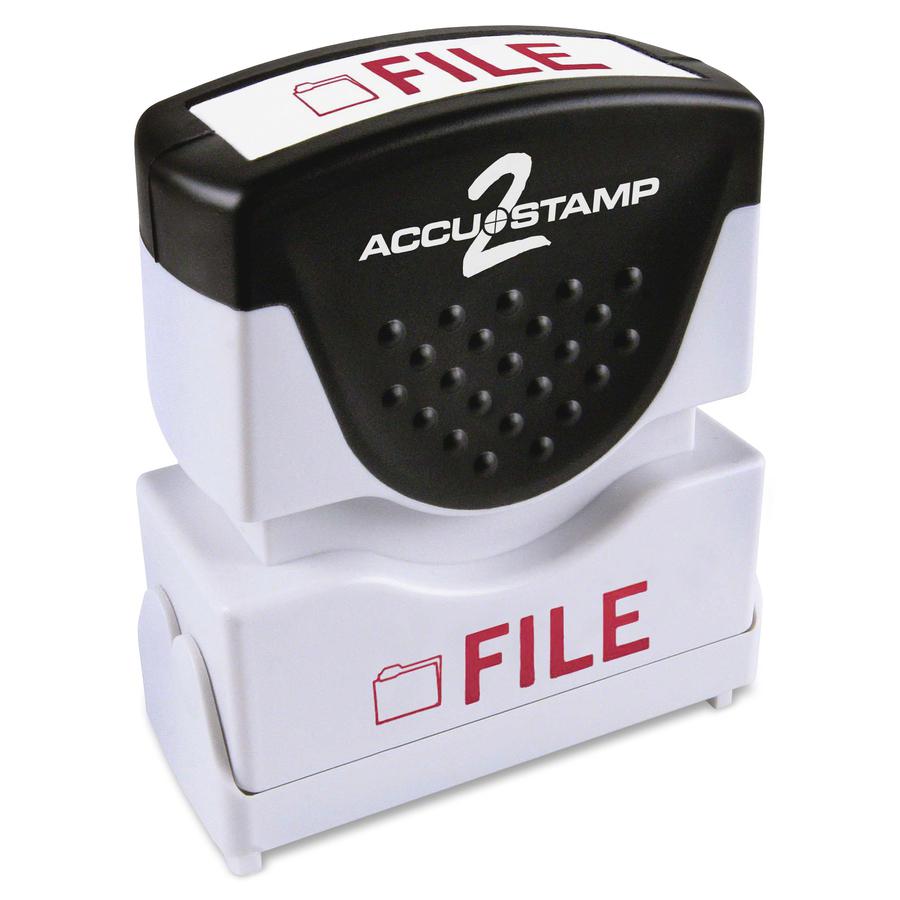 Consolidated Stamp Pre-inked 2-color FILE Message Stamp - Message Stamp - "FILE" - 50000 Impression(s) - Red - Rubber - 1 Each. Picture 2