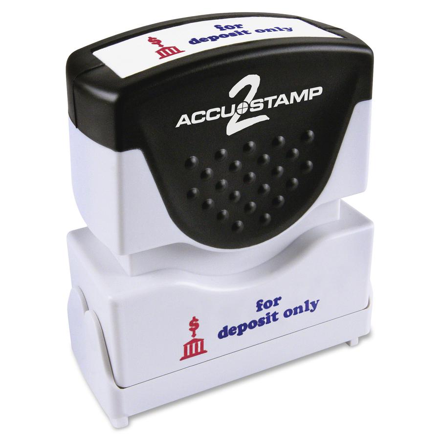 Consolidated Stamp Pre-inked For Deposit Only Message Stamp - Message Stamp - "FOR DEPOSIT ONLY" - 50000 Impression(s) - Red, Blue - Rubber - 1 Each. Picture 2