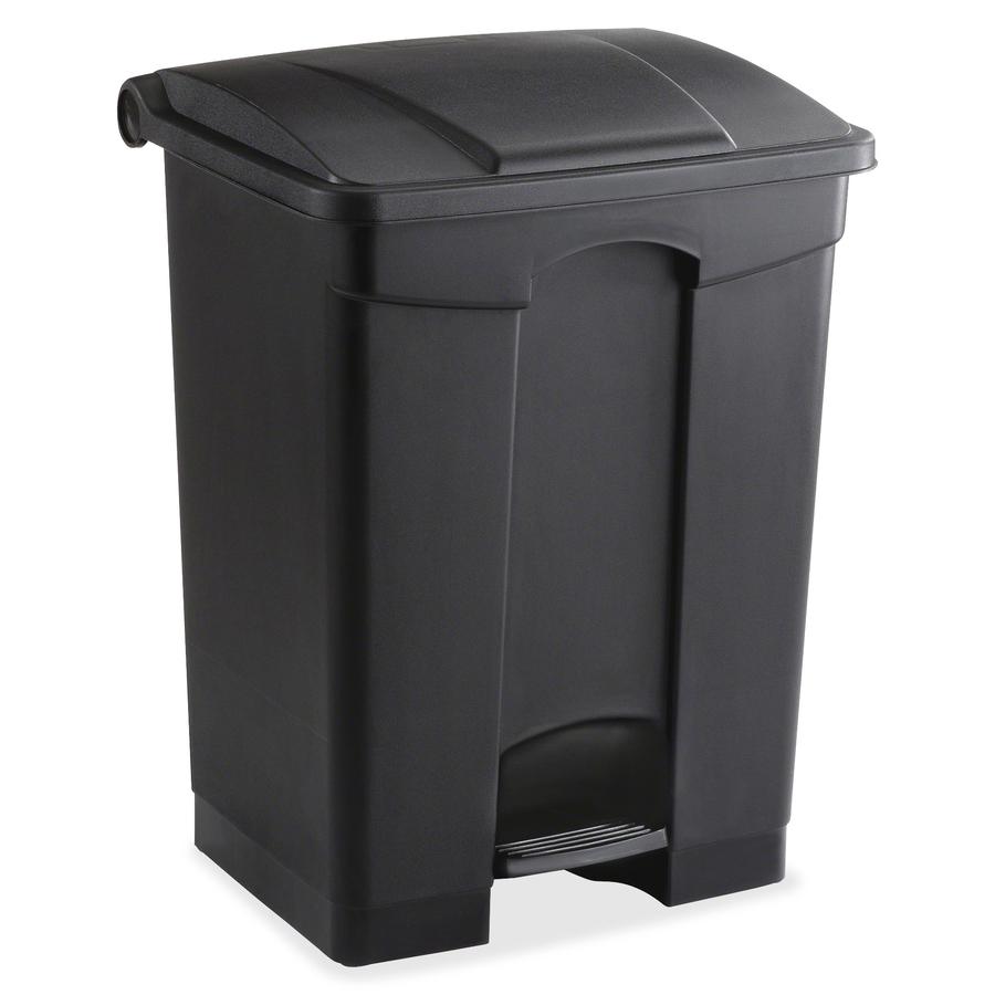 Safco Plastic Step-on Waste Receptacle - 17 gal Capacity - Rectangular - 26.3" Height x 19.8" Width x 16.3" Depth - Plastic - Black - 1 Each. Picture 3